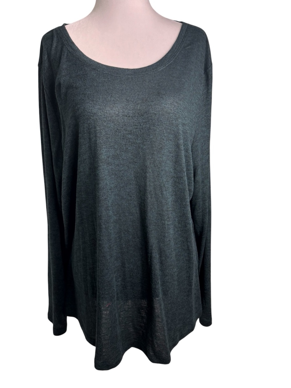 Style & Co. Dark Green Long Sleeve Scoop Neck Top XXL